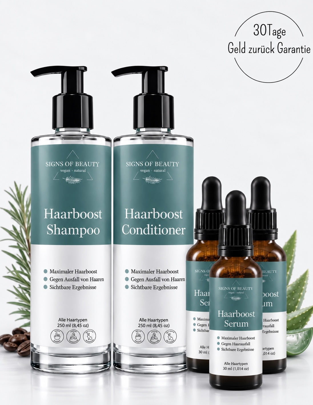 Ultimate Haar Set - Shampoo, Conditioner, Haarserum | 3 Monats-Vorrat