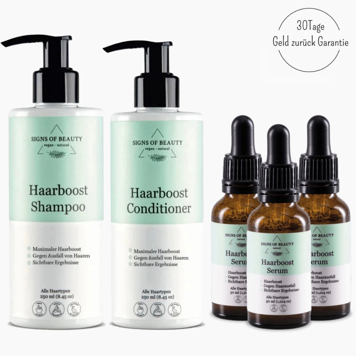 Ultimate Haar Set - Shampoo, Conditioner, Haarserum | 3 Monats-Vorrat